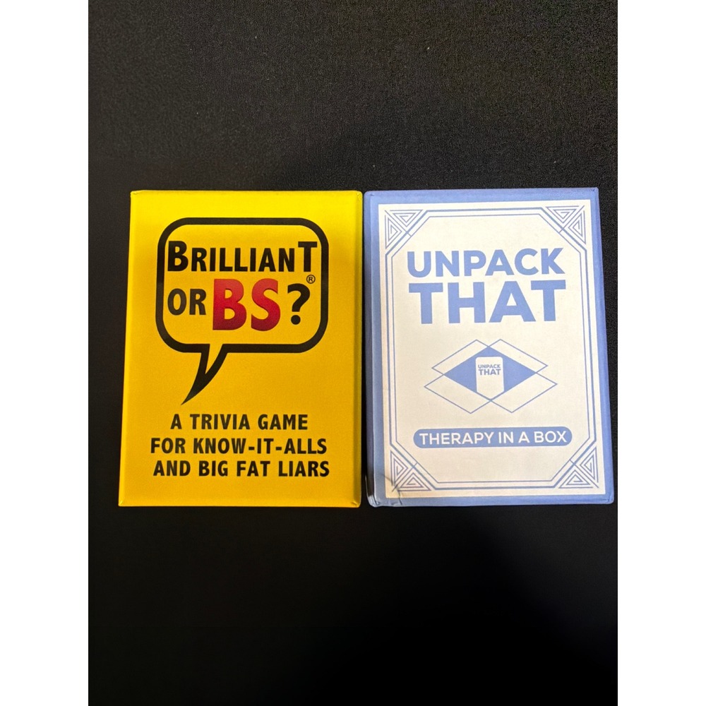 Brilliant or BS Trivia Game & Unpack That Therapy in a Box Card Game Bundle
